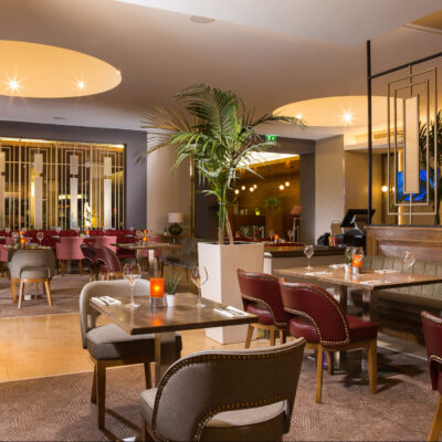 Clean modern dining setup highlighting the ambiance of 22 Bar Restaurant