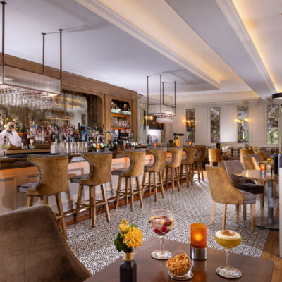 Daylight filled Lime Tree Bar with stylish interior decor