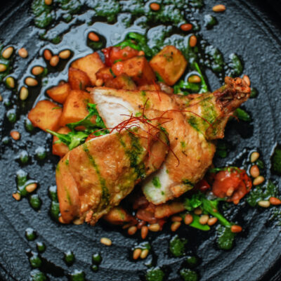 Plated Chicken Supreme served at 22 Bar Restaurant