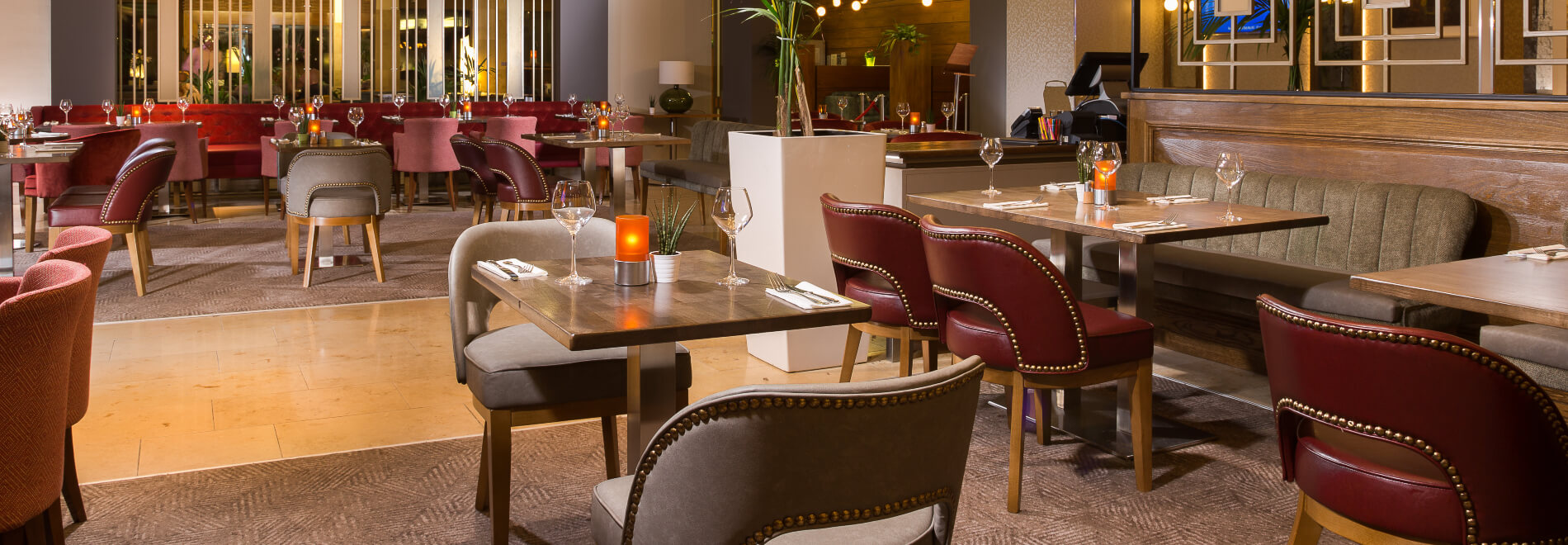 Clean modern dining setup highlighting the ambiance of 22 Bar Restaurant 2 1